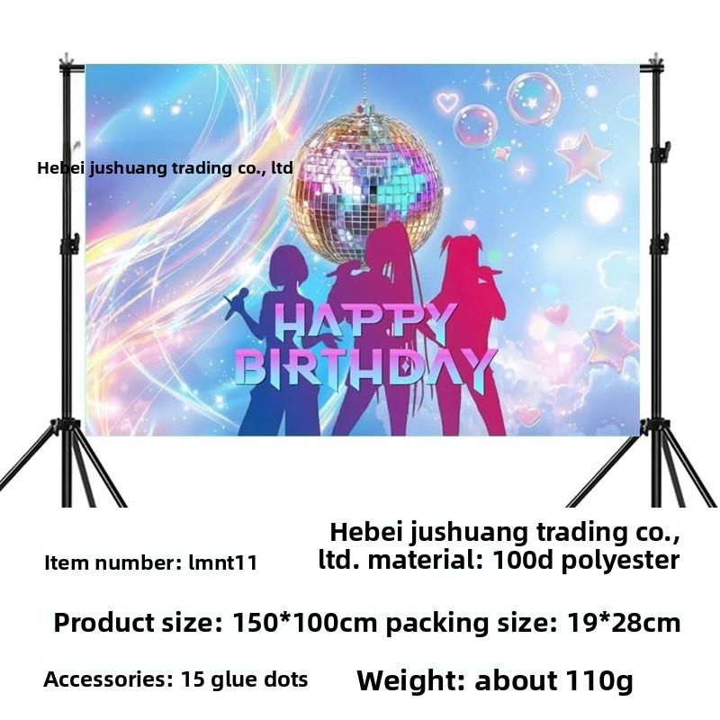 Theme Birthday Background Cloth Anime Cartoon Children's Birthday Party Decorative Props Photography Photo Screen