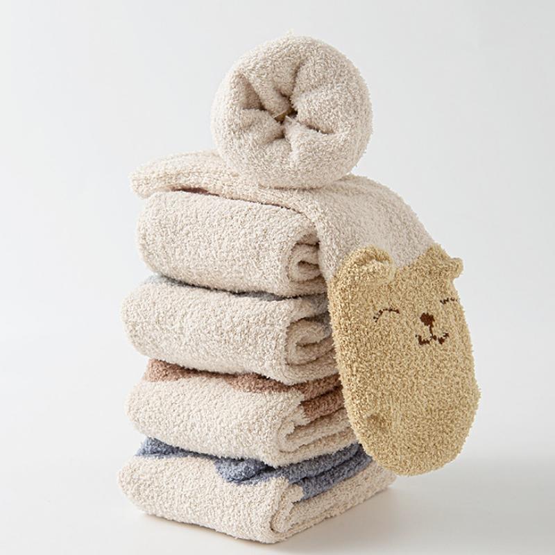 Autumn Winter Children Knee High Socks Thick Warm Coral Fleece Baby Stockings Infant Boys Girls Soft Thermal Long Socks 0-3Years