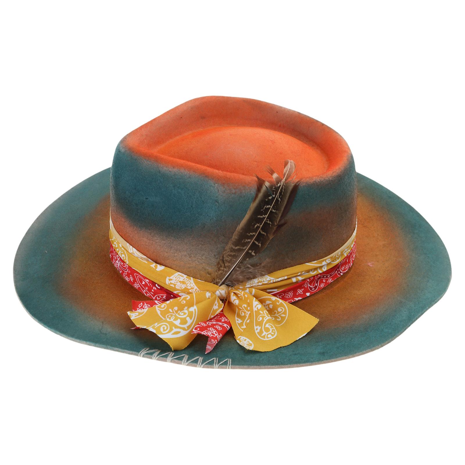 

Шерстяная шляпа-панама Homburg Экзотическая шляпа для женщин и мужчин Фотореквизит в стиле вестерн для мужчин и женщин Унисекс Головной убор 2