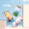 Mini Flat Pocket Umbrella Oil Painting Flower Anti UV Sunscreen Compact Folding Parasol