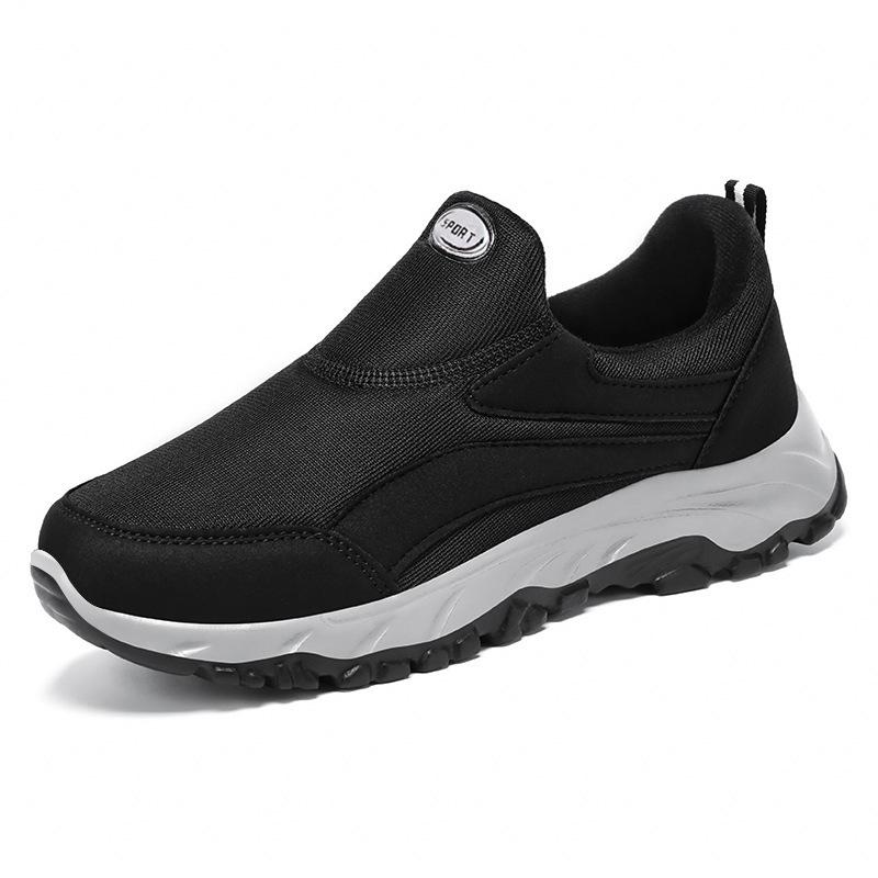 Women's Slip-On Walking Shoes for Couples, Casual Style for Middle-Aged & Elderly, Soft Sole, Shallow Mouth Design