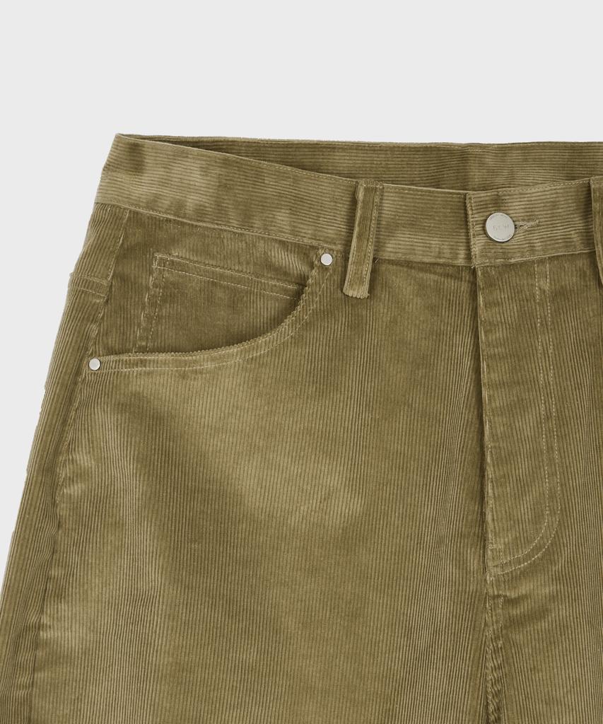 GLW Velvet Corduroy Curved Pants Beige