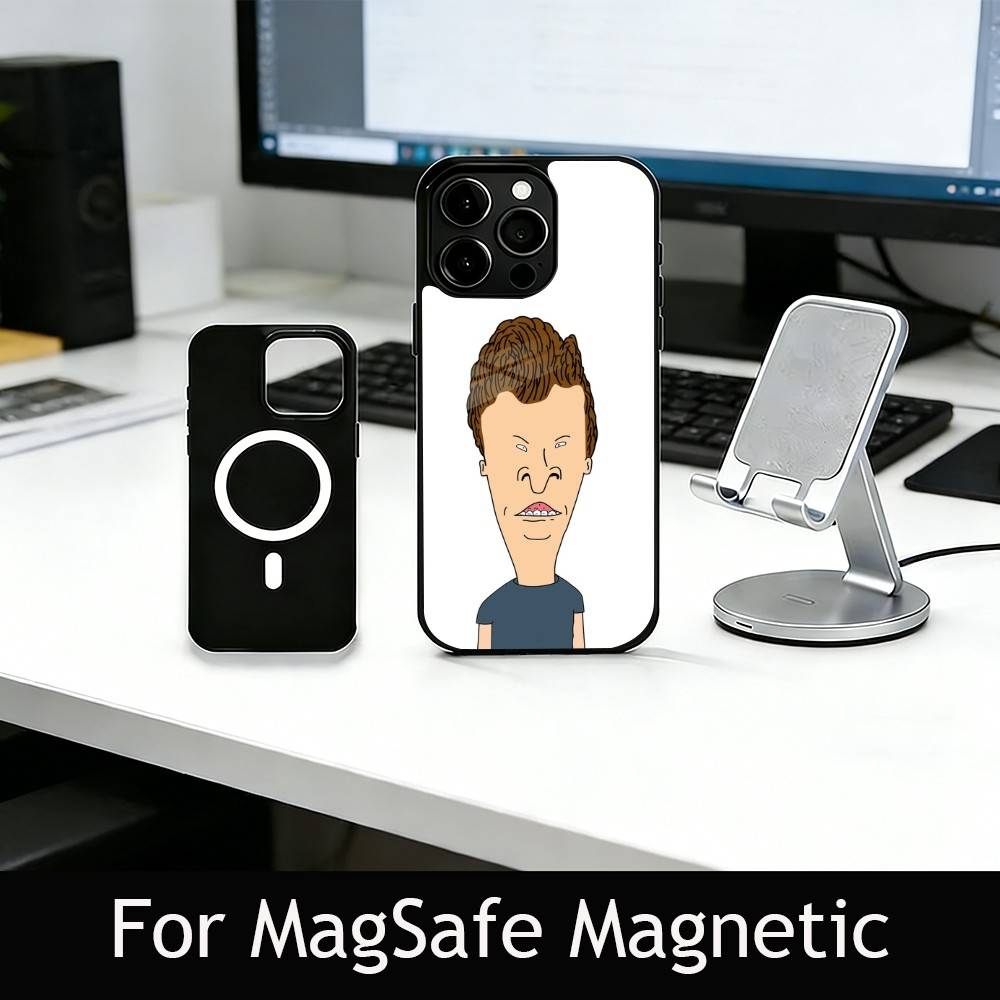 Beavis & B-Head Phone Case For iPhone17,16,15,14,13,12,11 Plus,Pro Magnetic For Magsafe Wireless Charging