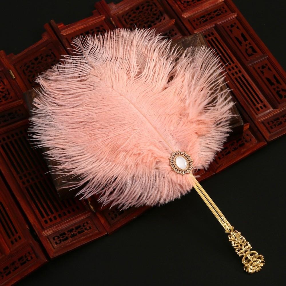 Поделки из перьев Веер из перьев Представление с веером Косплей Реквизит Декоративный веер Ручной Старинный Hanfu Cheongsam Танцевальный реквизит