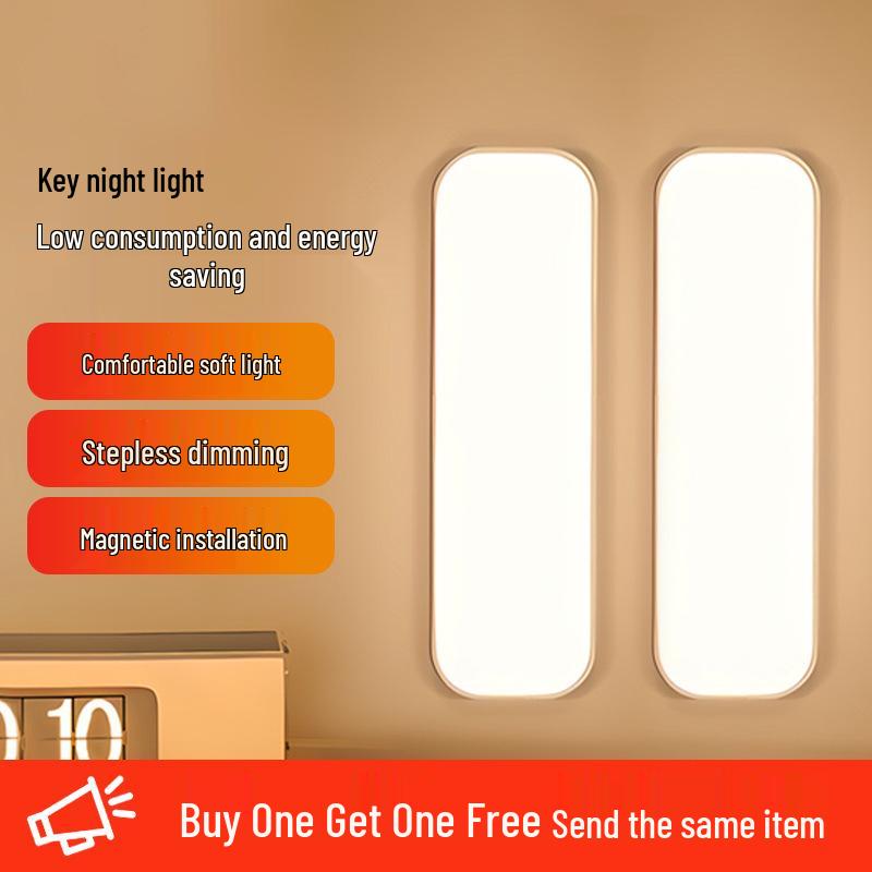 Student Dorm Night Light: Dimmable, Rechargeable, Press-Button Lamp for Bedroom, Car, Camping