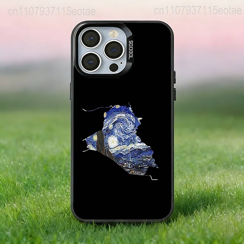 

Republic Iraq Map Phone Case For iPhone 17,16,15,14,13,12,11,Pro,XS,Max,Plus,Mini,SE4,E Black Matte Shockproof Cover iPhone13PRO