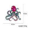 Rhinestone Sea Life Brooches for Women Unisex Glass Animal Pins Banquet Party Backpack Gifts Jewelry Accessories