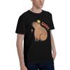 Men's Print Funny Capybara Graphic T-Shirts Cute Animal Cotton Tops Beach Short Sleeve T Shirt O-Neck Tee Shirt Plus Size 5XL