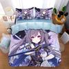 Anime G-Genshin Impact Duvet Cover Pillowcase Anime Girl Bedding Set Adult Boy Teen Children Bedroom Decoration Queen King Size
