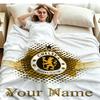 1PC Chelsea F Custom Name Patterned Flannel Blanket Suitable For All Seasons for Home Decor Warmth and Comfort Gifts Holiday Present