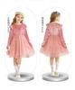 Girls long-sleeved foreign party dress princess dress performance dress children's clothing star mesh dress