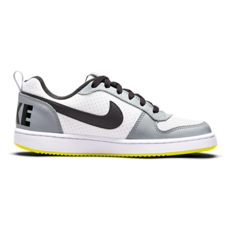 New Nike Court Borough Low White Black Wolf Grey GS 839985-104