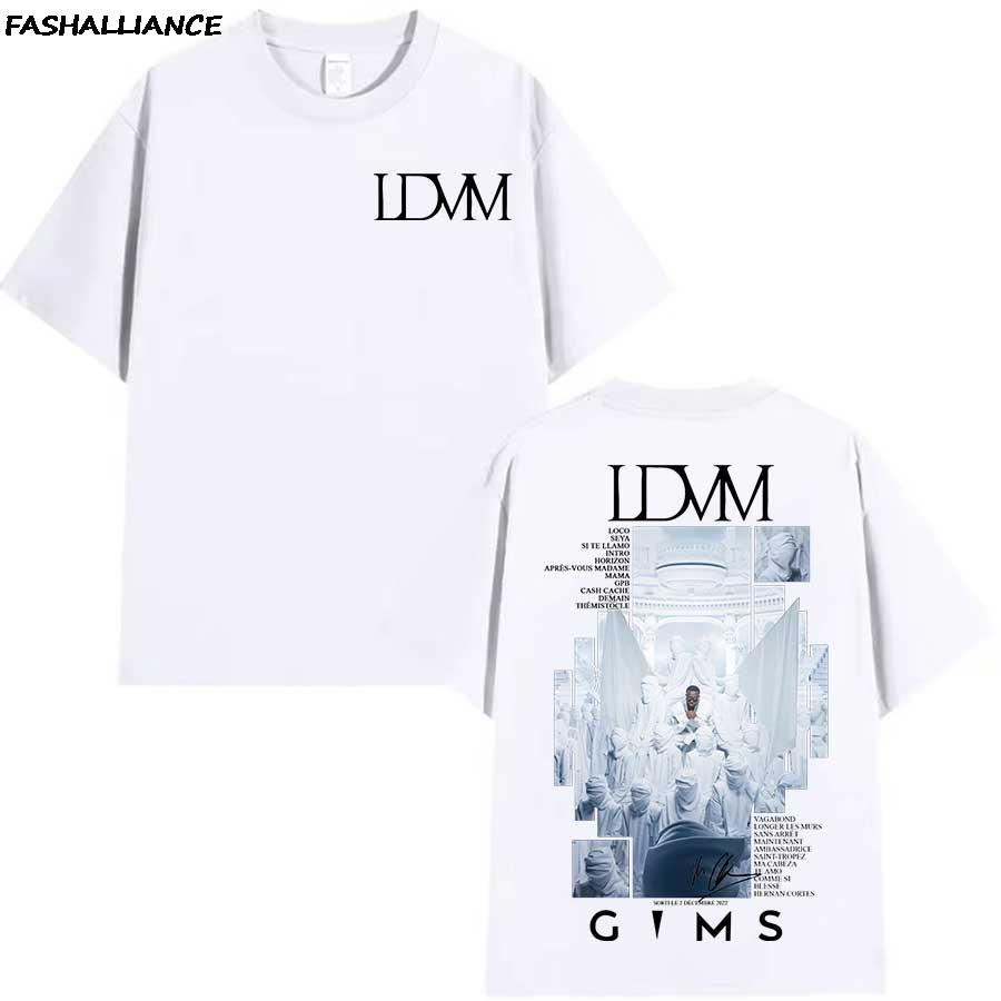 FRANCIA RAPPER GIMS LVDM ALBUM Maglietta per Uomo Donna Hiphop Streetwear Top Oversize 100% Cotone Maglietta