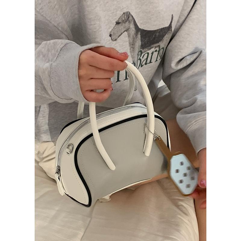 Hand Carry High-end Contrasting Color Baseball Bag Women's 2025 Korean Version of the New Fashion Casual Shoulder Bag Versatile Commuter Women's Bag