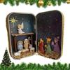 Exquisite Christmas Crib Ornament Easy Carrying Desktop Figurine Ornament  Festive Learning Tool