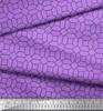 Soimoi Purple Japan Crepe Satin Fabric Octagon Art Geometric Print Sewing Fabric Metre 42 Inch