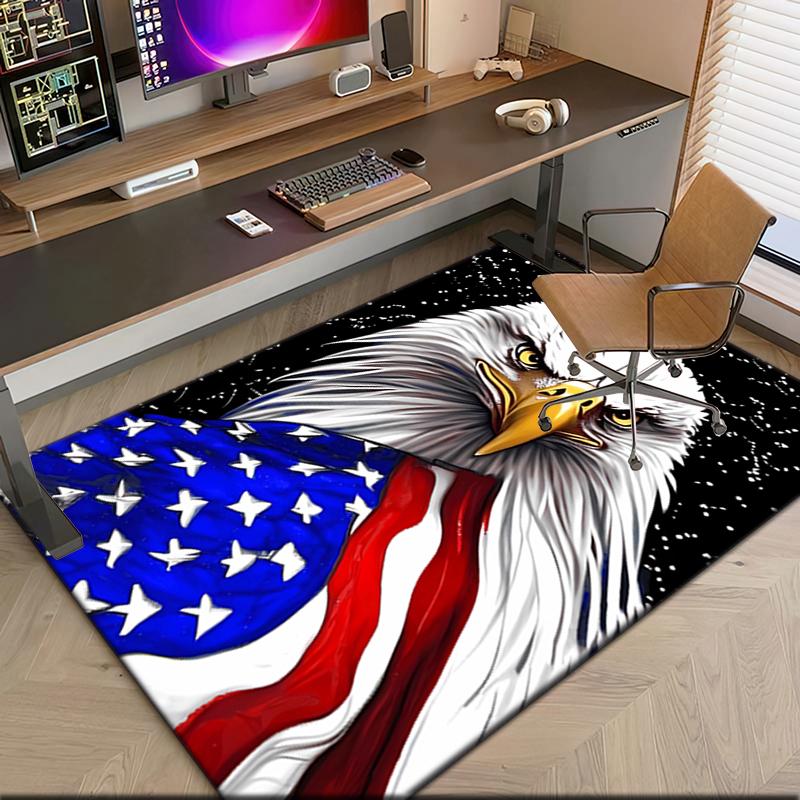 1pc The majestic American bald eagle Carpet Rug for Living Room Bedroom Home Sofa Decoration,Kids play Non-slip Floor Mat