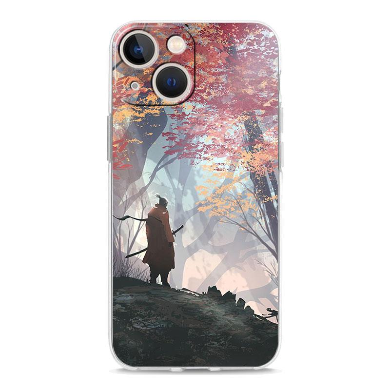 Japanese Bushido Samurai Transparent Phone Case For iPhone 15 16 14 13 12 11 Pro XS X XR SE 7 8 Plus Clear Lens Protect Cover