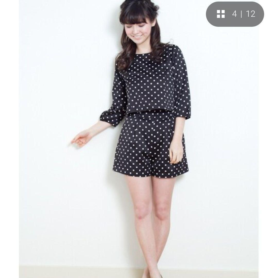 earth music&ecology grosgrain dot setup polka dot black