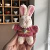 Lovely Plush Necklace Rabbit Charm Keychains Cute Plush Ornament Pendant Bag Charm Car Keyring Backpack Decoration