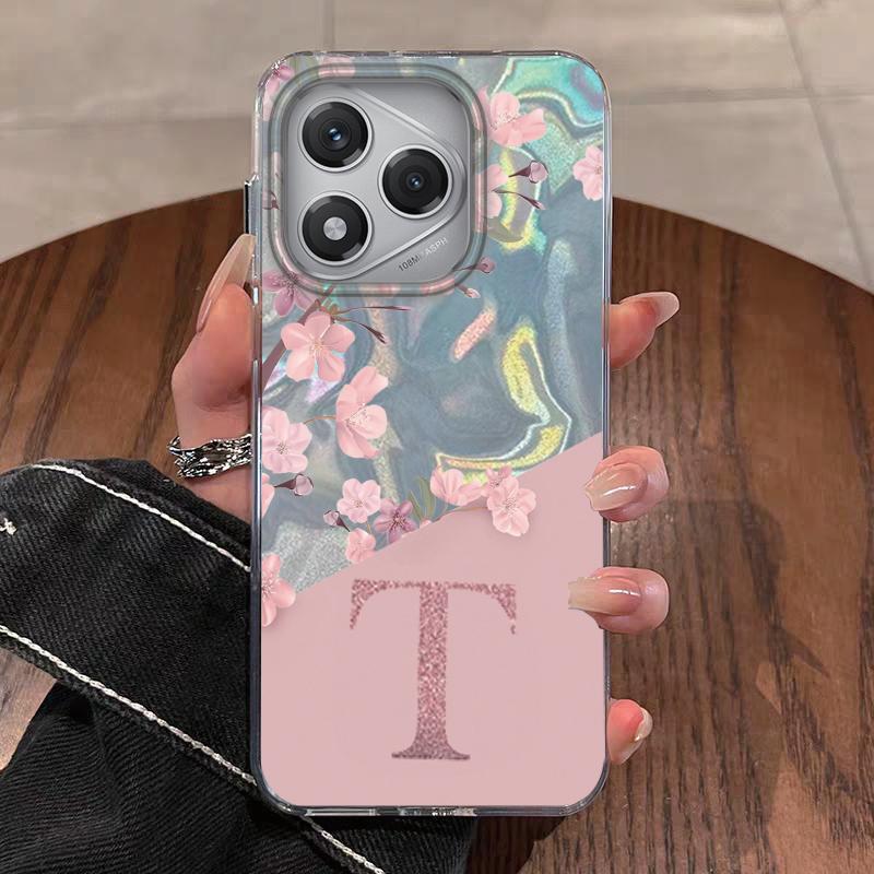 

Case For Honor 400 200 Lite Pro X8b X9c X9a X9b X8c X7c X6b 200 Smart Phone Cover Silvery Water Ripple Letter Flowers TPU Bumper Honor 400