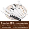 24-Piece Silverware Set Flatware Set for 4, Mirror Polished Stainless Steel with Steak Knives - Dishwasher Safe Kitchen Utensil Sets for Home,