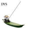 Incense Ash Catcher Fishing Panda Stick Holder, Leaf Boat Burner, Sticks Holder Tray for Yoga Meditation Spa Room Decoration Hand Painted