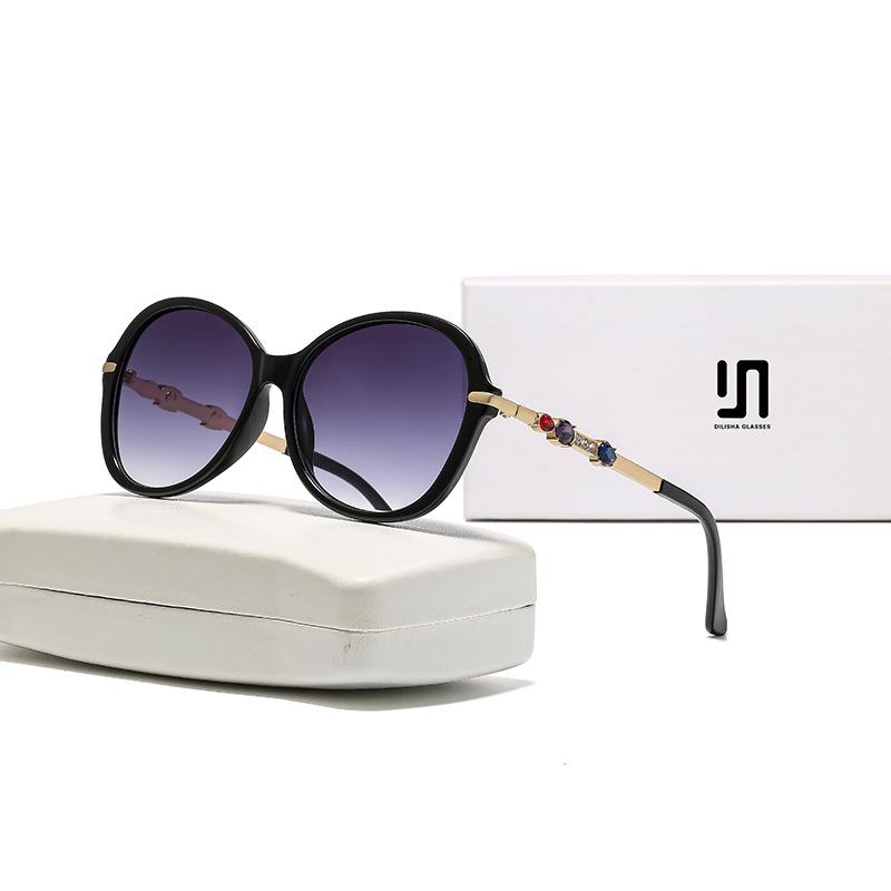 Fashion new sunglasses women's high-end glasses trendy driving sun protection UV protection big face Internet celebrity sunglasses