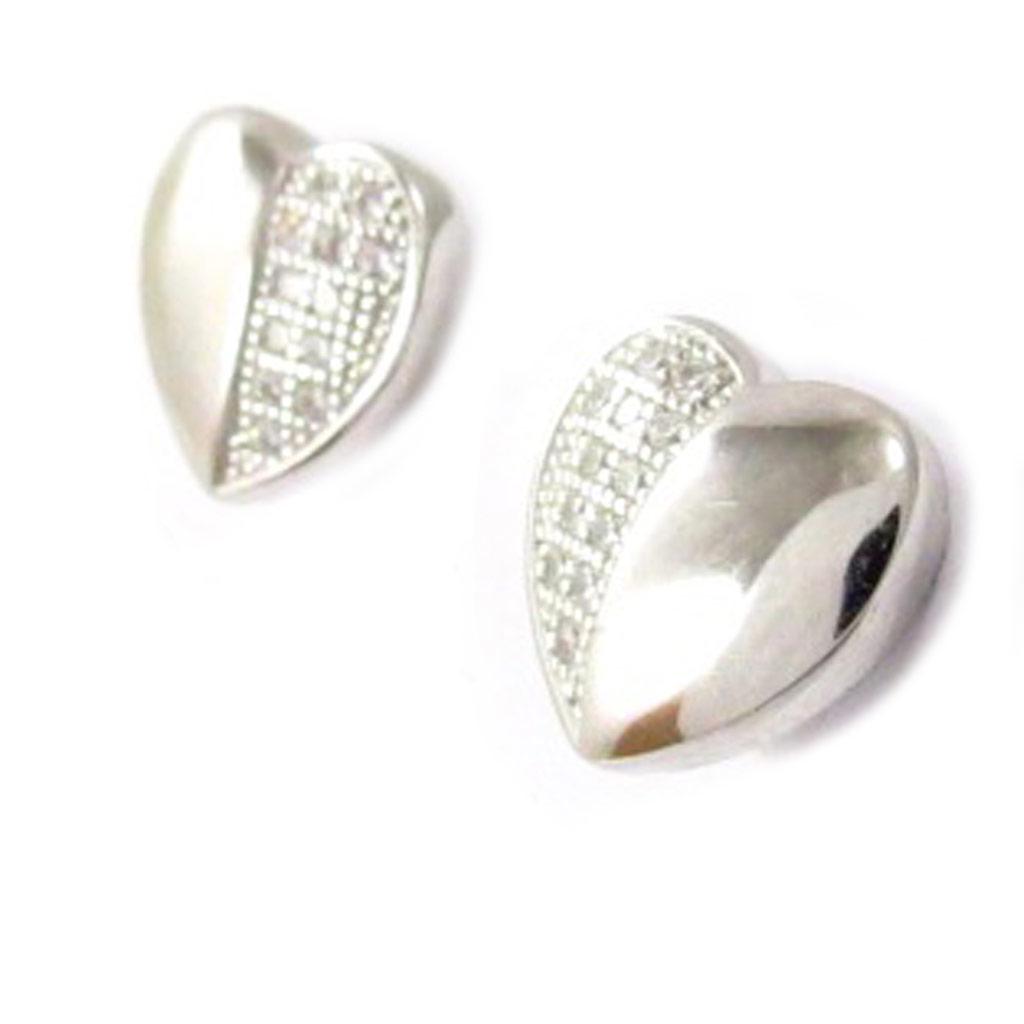 Les Trésors De Lily [K6410] - Silver 'Love' Earrings