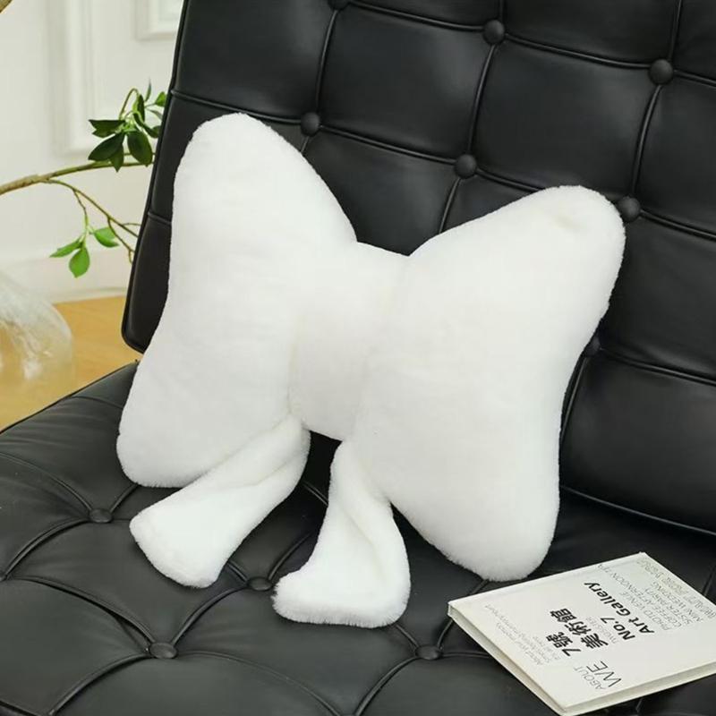 Stylish Bowknot Design Cushion Plush Fabric Back Support Throw Pillow For Home Office Use Sofa Couch Bedroom Decors