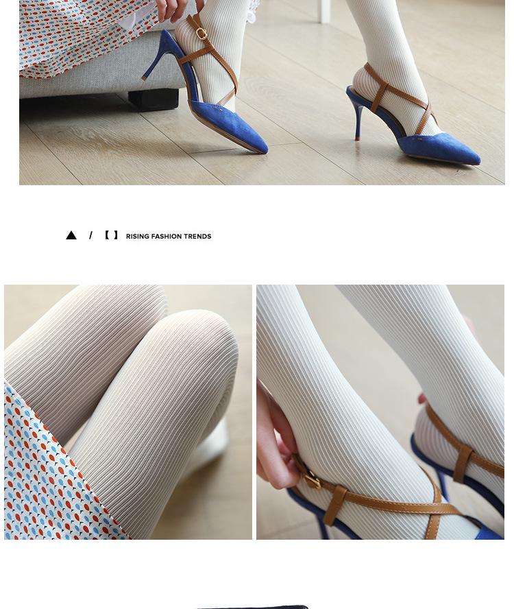 2025 Retro French Velvet Striped Women’s Pantyhose
