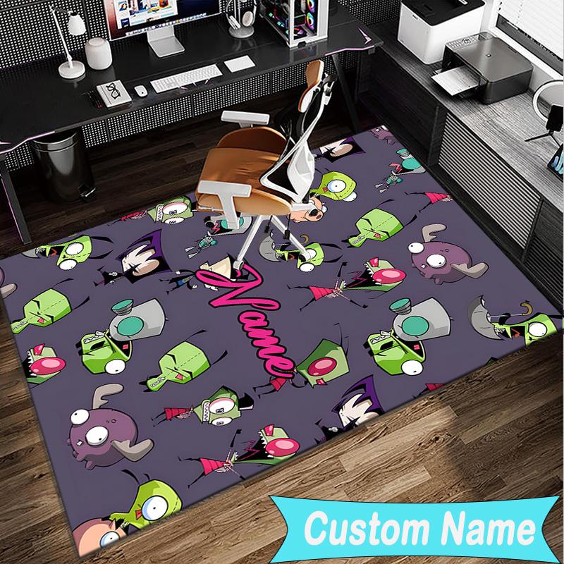 1PC Custom Name Cartoon Alien Carpet Game rug Area Rug Suitable for Kitchens, Homes, Offices, Living Rooms,Home Decor,Birthday Gift