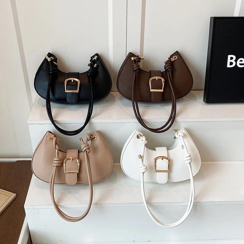Vintage Solid Color Women Pu Shoulder Bags Korean Style Simple Ladies Hobos Crossbody Bag Daily Versatile Female Handbag Purse