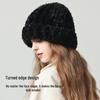 Touca Feminina de Lã Tricotada Branca para Circunferência de Cabeça Grande - Fofa, Quente e Afinando o Rosto para Outono e Inverno