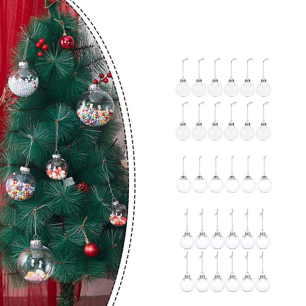 For Christmas Tree Wedding Party Fillable Transparent Acrylic Ball Ornaments DIY Decoration in 6 8 10 cm Diameter Set