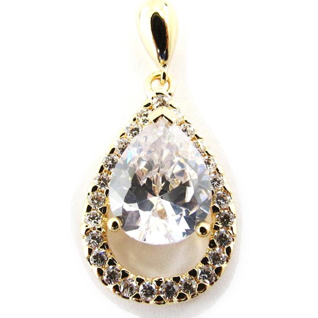 Les Trésors De Lily [J5312] - Zawieszka Pozłacana 'Celestina' biała