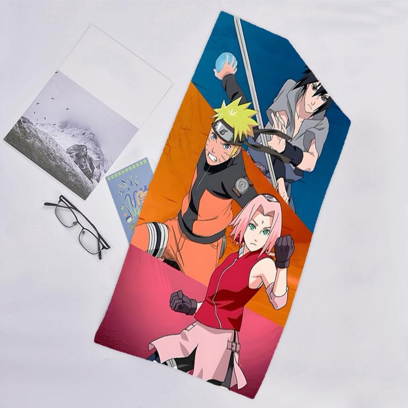 1pc NARUTO (4) Beach Towel, Beach and Seaside Swimming Pool Equipment, Fashion Pattern, Rectangular, Travel Essentials