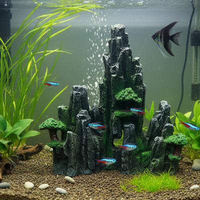 Resin Aquarium Rock Decoration Natural Stone Look Aquascape Artificial Mountain Landscape for Fish Tank Freshwater Saltwater