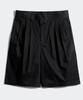 PERSTEP Dane Three-Tuck White Cotton Half Pants Black Hysp4556