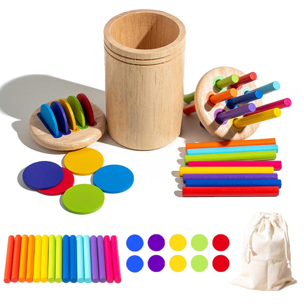 Montessori Toy, Brain Training, Wooden Early Development Puzzle, Shape Matching, Finger Dexterity, Color Recognition, Color Sense, Ranking, Improves