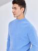 Men's Loose-Fit Semi-High Neck Cashmere Sweater for Autumn/Winter - Business Casual Style