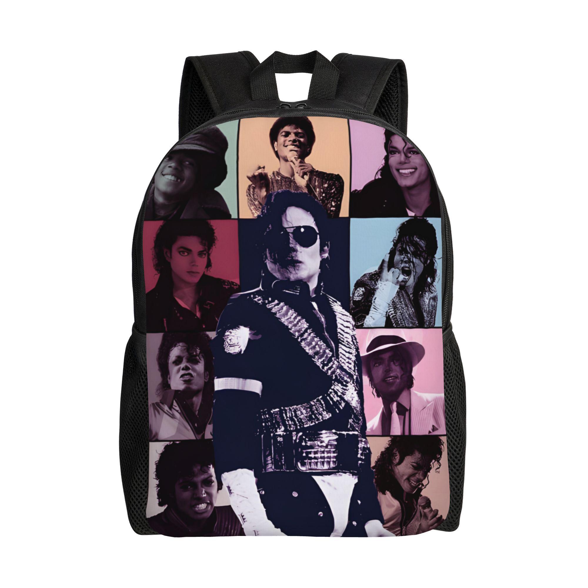Michael Jackson Koning van de Pop MJ Rugzak Trainingsrugzakken Dames Heren Kleurrijk Groot Middelbare School Tassen Streetwear Rugzak (as the picture,as picture)