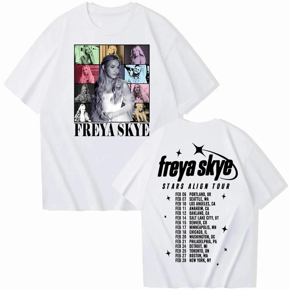 Freya Skye Stars Align Tour Black Cotton T-Shirt with Photo Collage and Full Official Tour Dates T-shirts 4XL