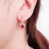 Purple Gold Inlaid Redstone Lace Earrings Luxury Temperament Fashion Personality Rose Gold Plated Earrings