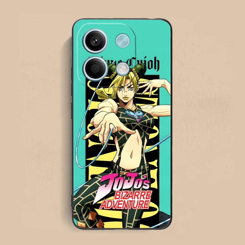 

JOJO Jolyne Kujo Phone Case for Xiaomi Redmi Note 14 13 12 11 10 9 S A Pro Plus Lite 5G Black Smartphone Cover Cellphones Redmi Note9