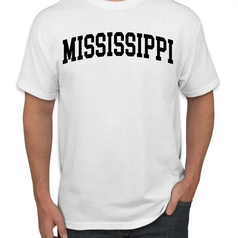 State of Mississippi College Style Black Fashion Men T Shirt