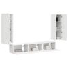 Wall Mounted TV Cabinet Set 4 pcs White Particleboard