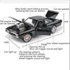 1:24 Scale Challenger SRT Hellcat Police Car Charger 1970 Model Toy Pull Back Light Music Miniature Vehicle for Kids Collection