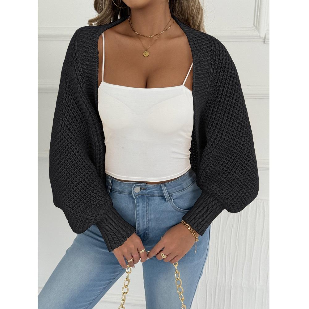 

Женские осенние кардиганы свитера с рукавом летучая мышь, неправильный вязаный шаль-свитер, пальто, верхняя одежда, куртки Free Size чёрный