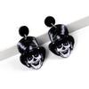 Scary Witch Lady Acrylic Halloween Earrings for Women Creative Funny Cartoon Wear Hat Skull Dangle Earring Gothic Jewelry Gifts